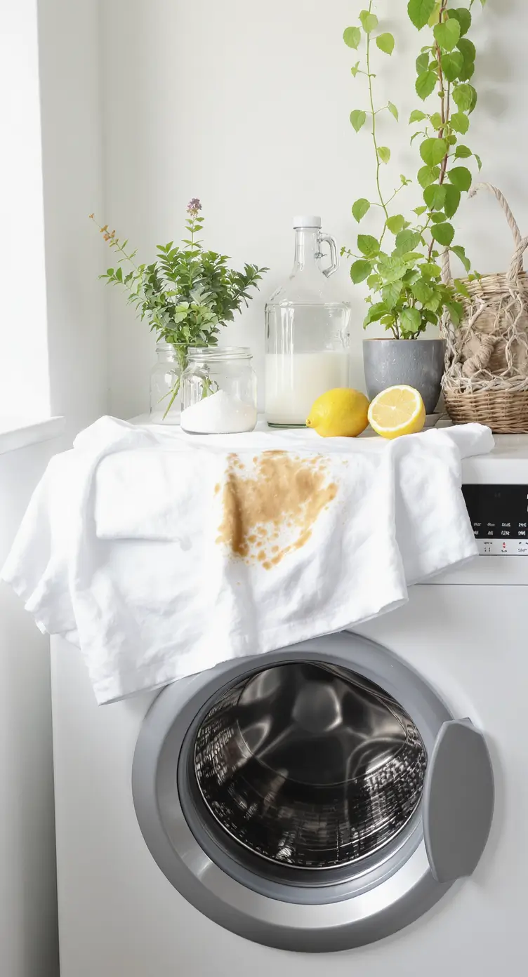 como tirar mancha de roupa: máquina de lavar finalizando ciclo de roupas brancas
