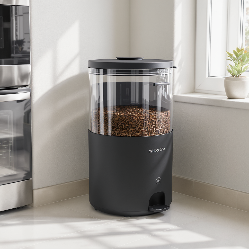 Composteiro doméstico moderno para apartamento - minhocário urbano compacto