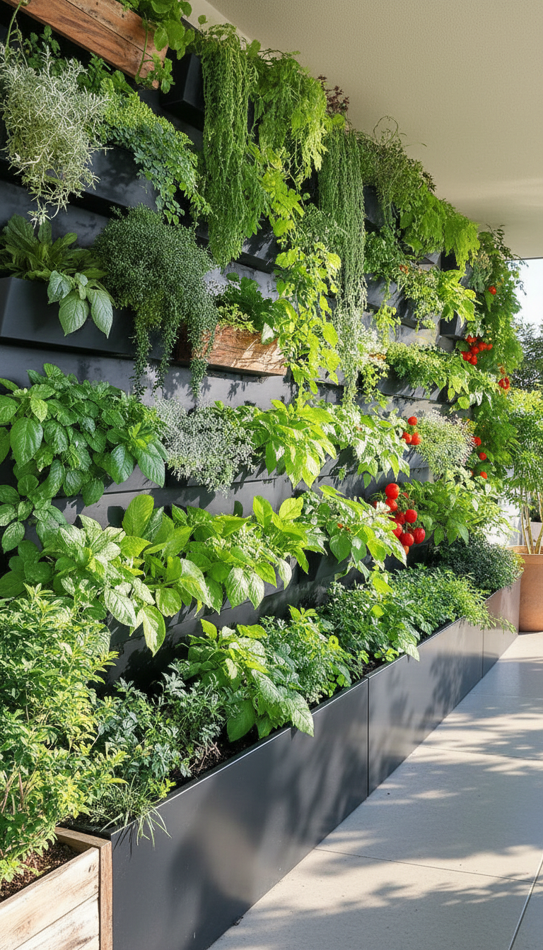 horta vertical apartamento alface alecrim