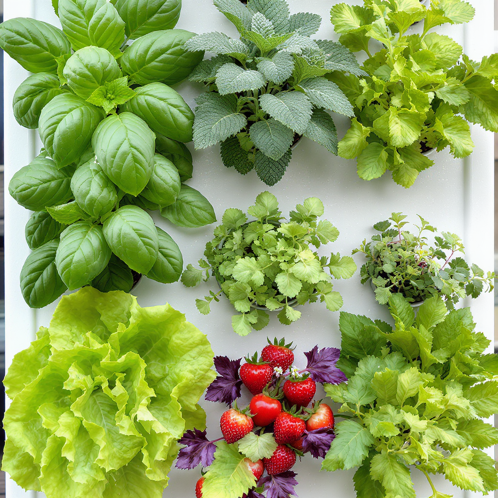 horta vertical morango alface