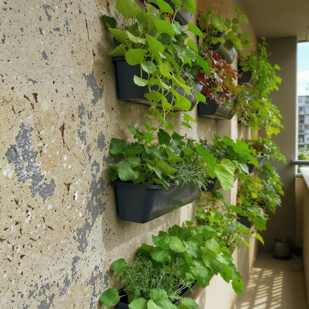 conteúdo visual profissional horta vertical apartamento