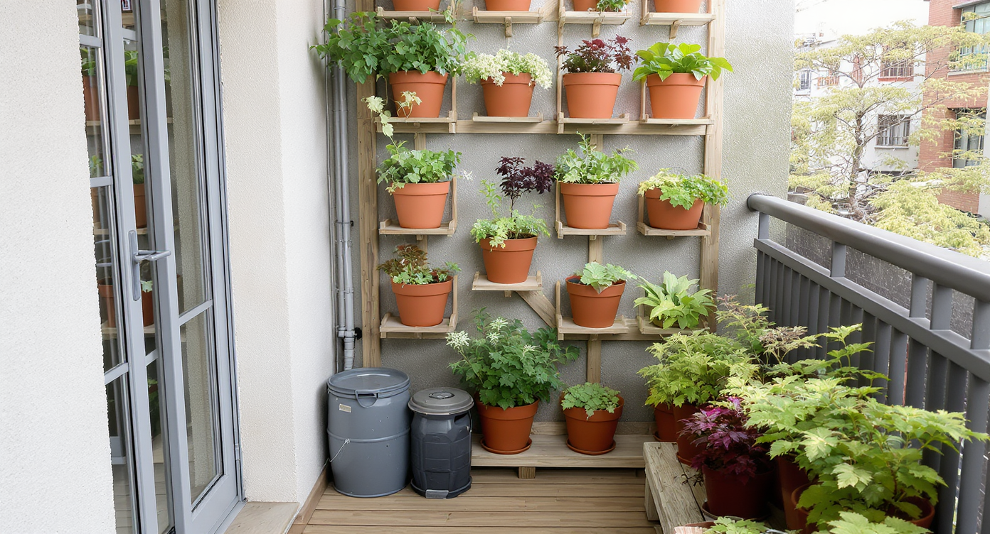 irrigação horta vertical com captação de água da chuva