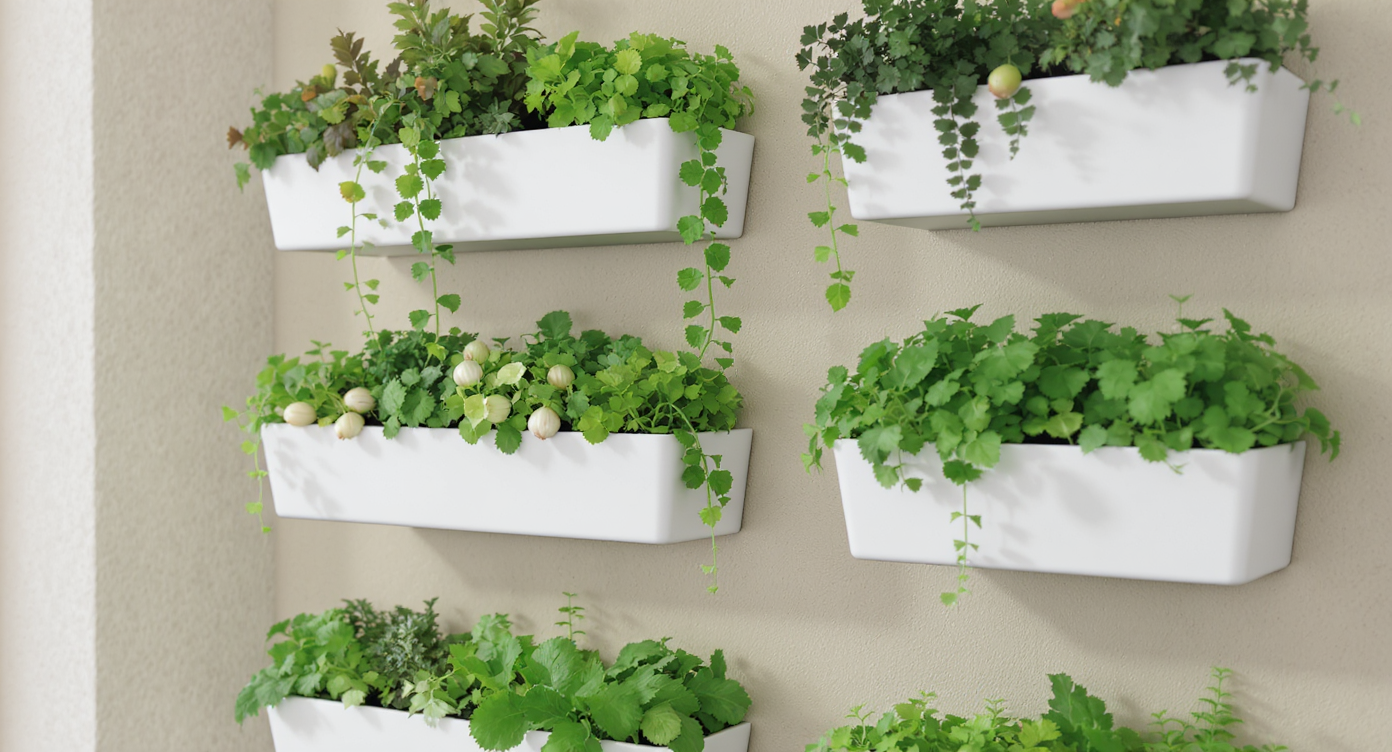 irrigação horta vertical com sistema de gotejamento