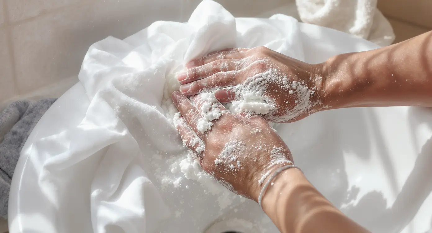 roupa branca limpa bicarbonato